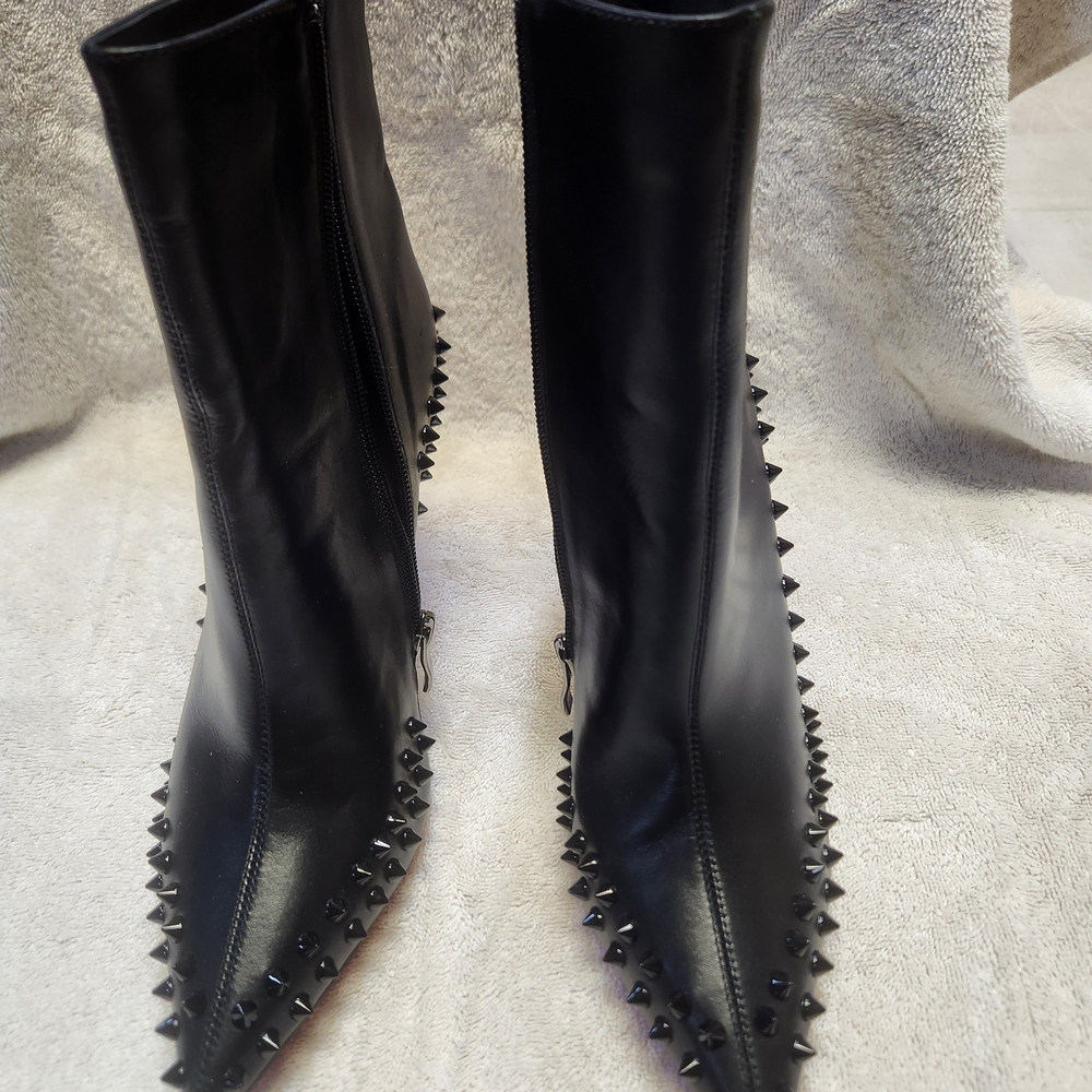 Christian Louboutin Black Spiked Heeled Boots